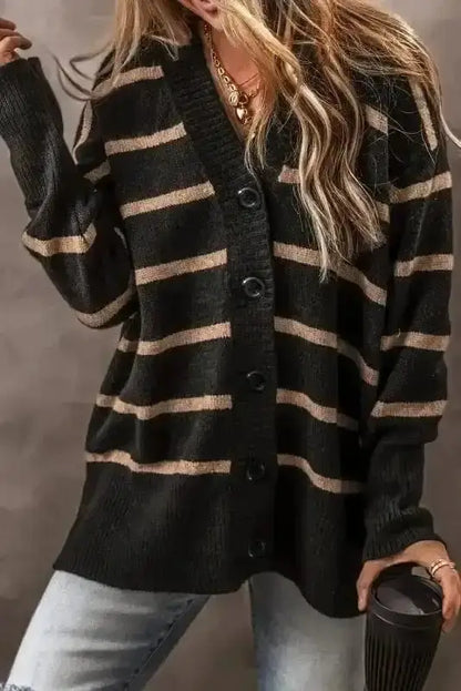 Relaxed Stripe Knit Cardigan Women UK