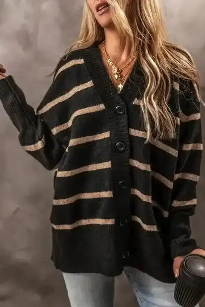 Relaxed Stripe Knit Cardigan Women UK