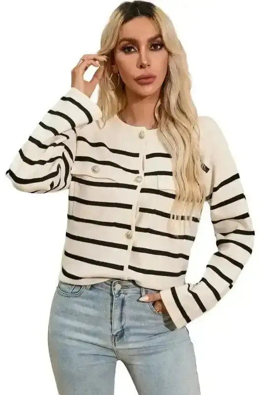 Sable Stripe Button Cardigan Women UK