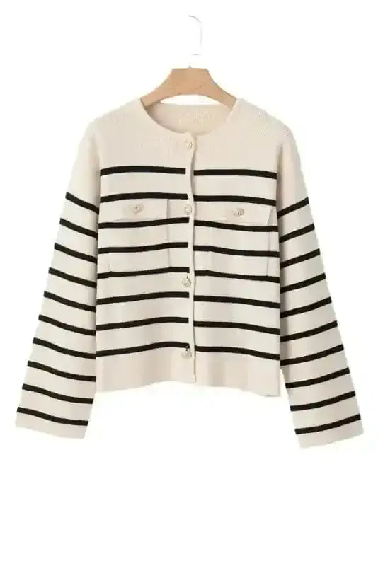 Sable Stripe Button Cardigan Women UK