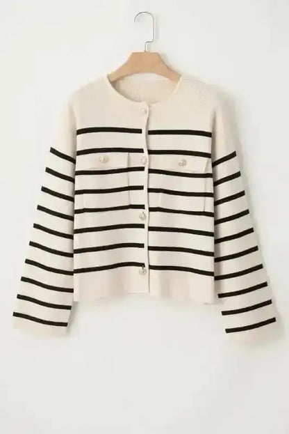 Sable Stripe Button Cardigan Women UK