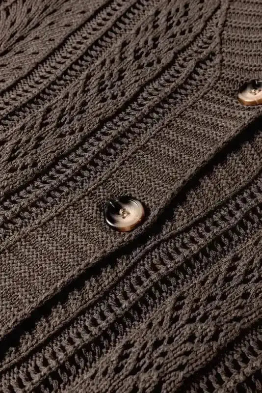 Dark Khaki Slouchy Knit Cardigan Women UK