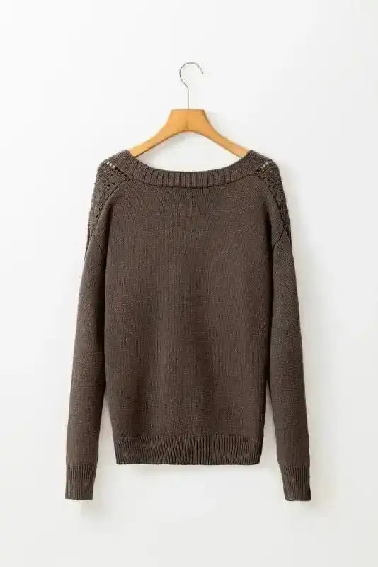 Dark Khaki Slouchy Knit Cardigan Women UK