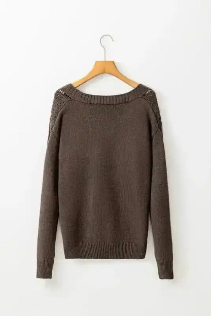 Dark Khaki Slouchy Knit Cardigan Women UK