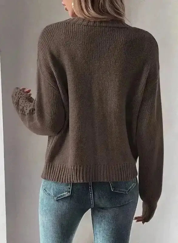 Dark Khaki Slouchy Knit Cardigan Women UK