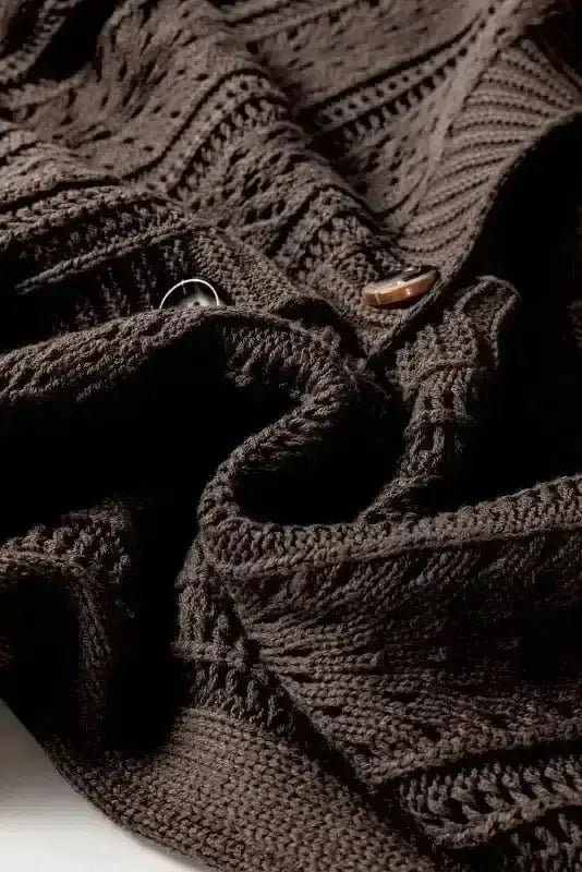 Dark Khaki Slouchy Knit Cardigan Women UK
