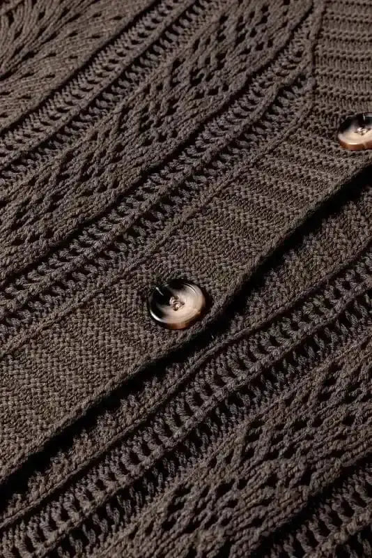 Dark Khaki Slouchy Knit Cardigan Women UK