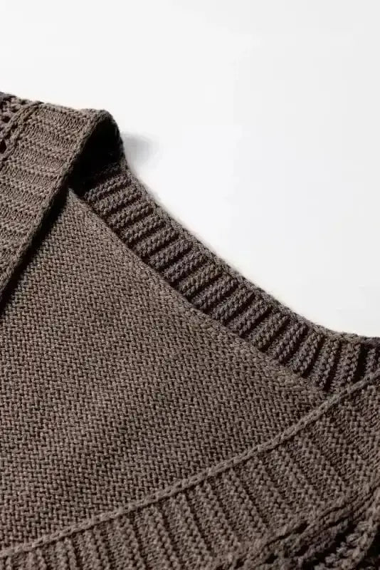 Dark Khaki Slouchy Knit Cardigan Women UK