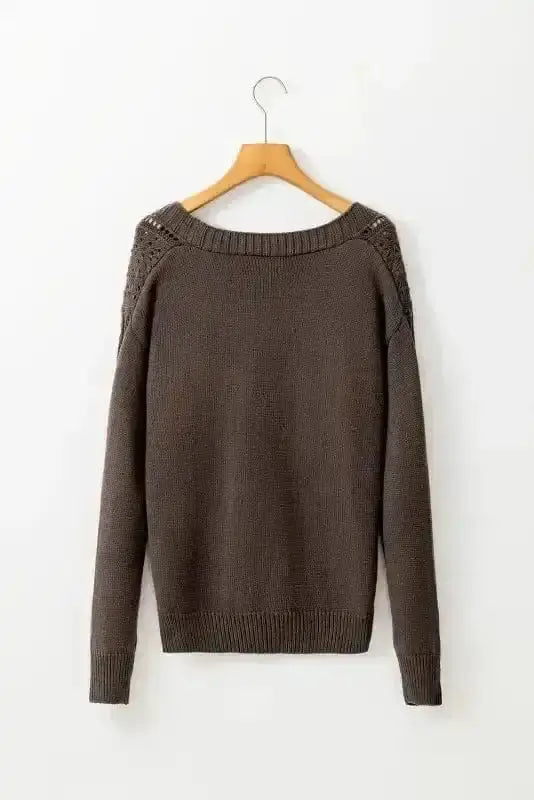 Dark Khaki Slouchy Knit Cardigan Women UK