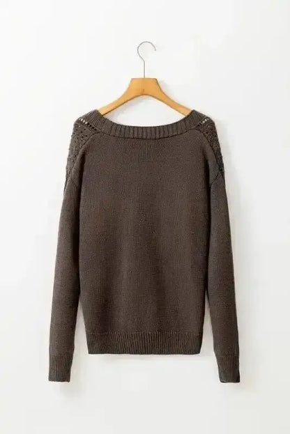 Dark Khaki Slouchy Knit Cardigan Women UK