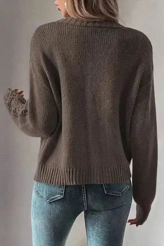 Dark Khaki Slouchy Knit Cardigan Women UK