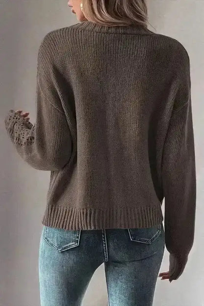 Dark Khaki Slouchy Knit Cardigan Women UK