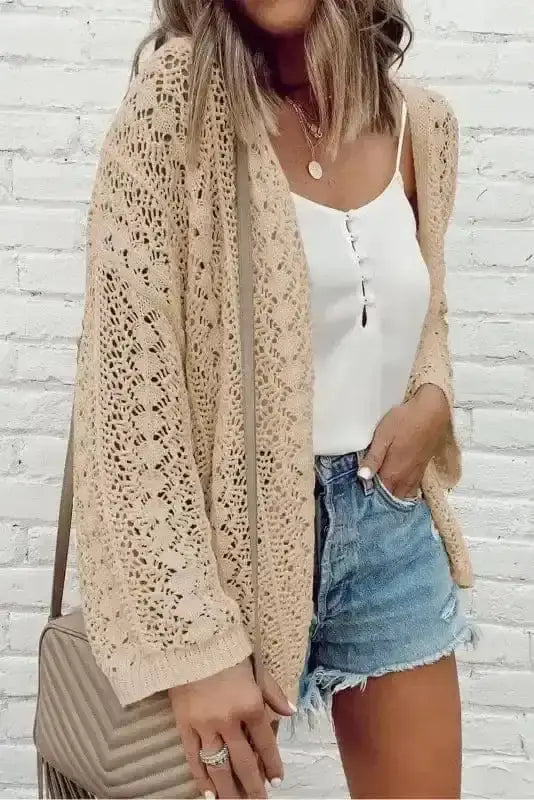 Soft Knit Open Front Cardigan Women UK