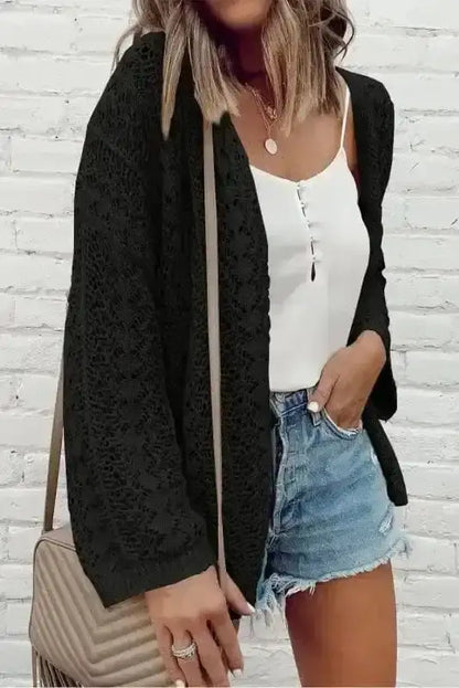 Soft Knit Open Front Cardigan Women UK