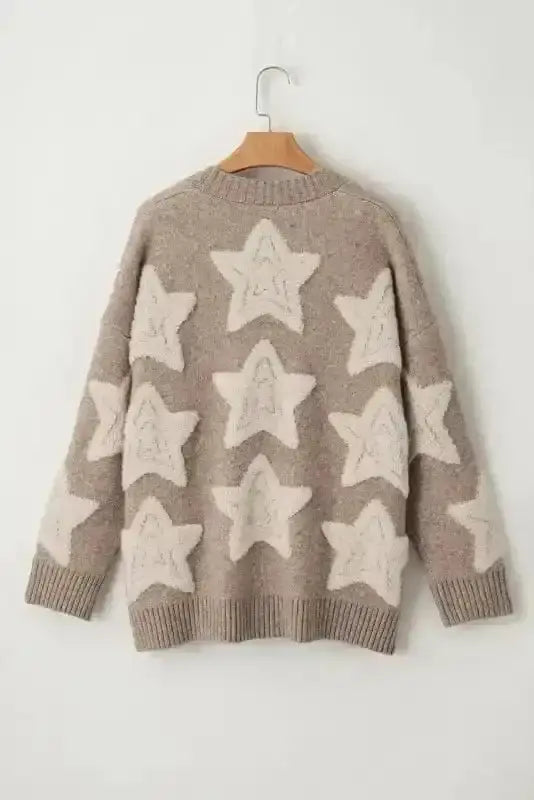 Khaki Sherpa Knit Cardigan Women UK