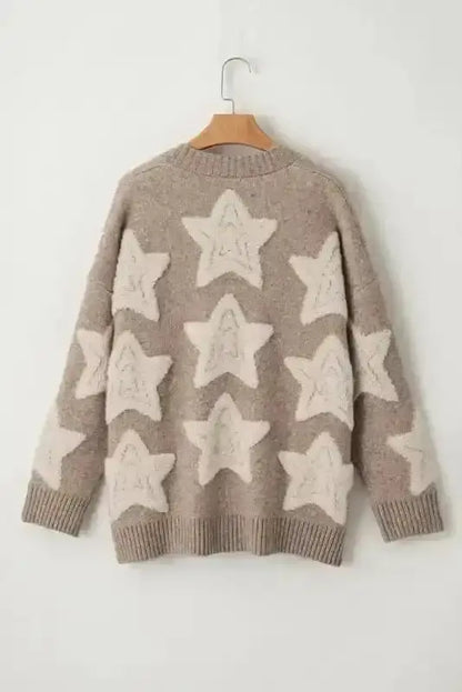 Khaki Sherpa Knit Cardigan Women UK