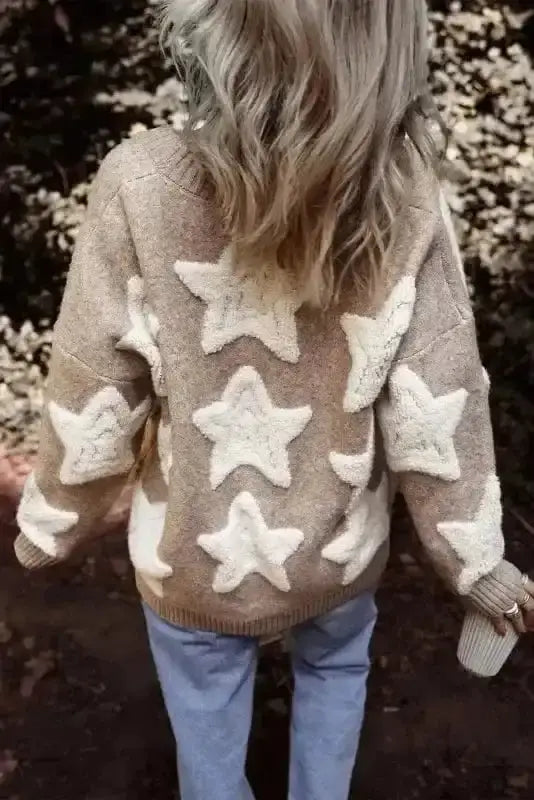 Khaki Sherpa Knit Cardigan Women UK