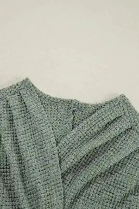 Waffle Knit Open Front Cardigan Women UK