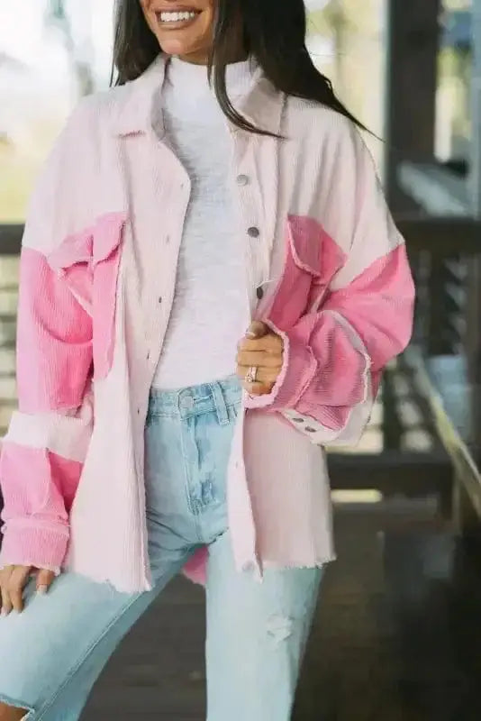 Dual Tone Corduroy Shacket Women UK