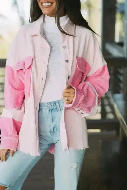 Dual Tone Corduroy Shacket Women UK