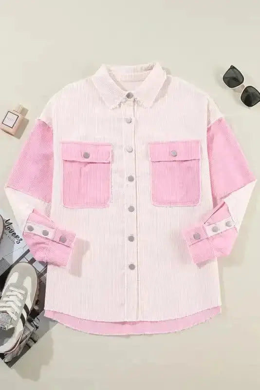 Dual Tone Corduroy Shacket Women UK
