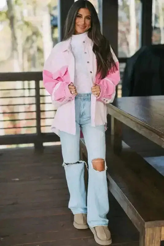 Dual Tone Corduroy Shacket Women UK