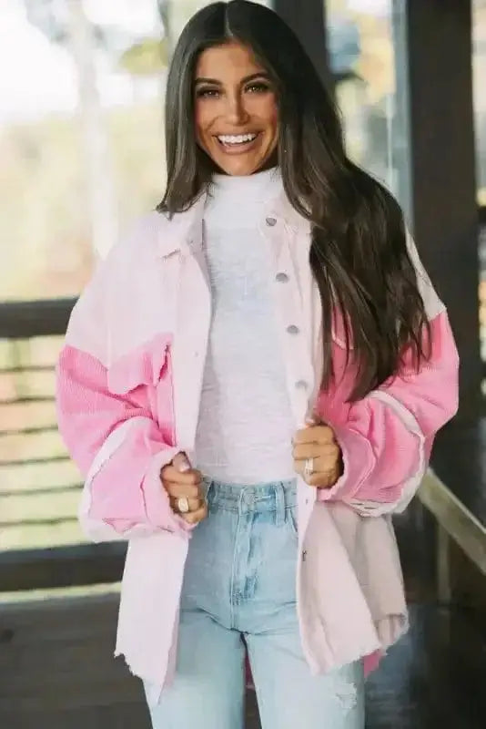 Dual Tone Corduroy Shacket Women UK