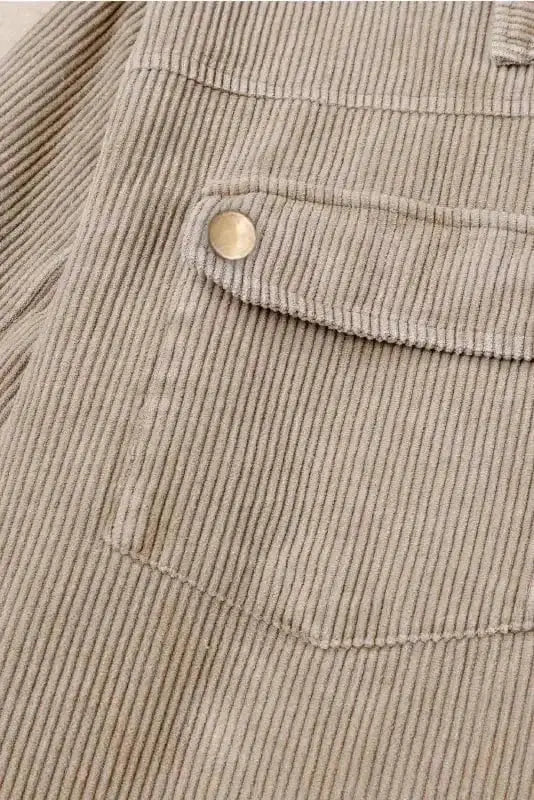 Color Block Hooded Corduroy Jacket Women UK