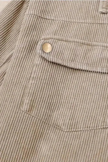 Color Block Hooded Corduroy Jacket Women UK