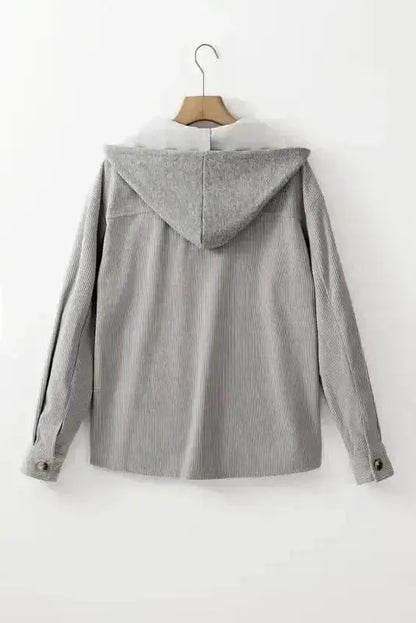 Hooded Corduroy Shacket Women UK