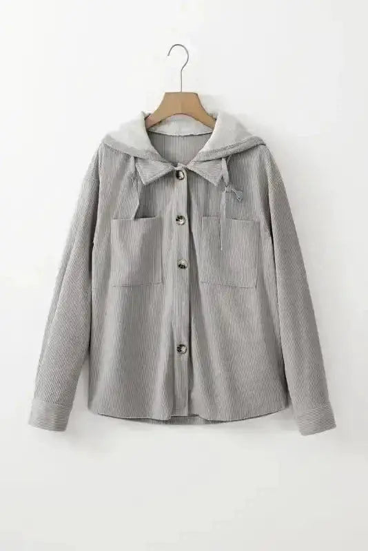 Hooded Corduroy Shacket Women UK