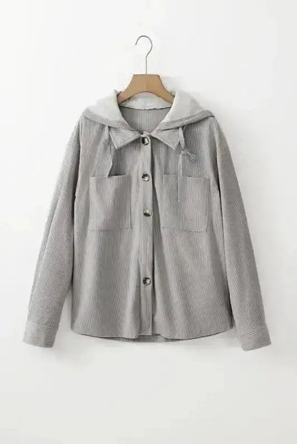 Hooded Corduroy Shacket Women UK