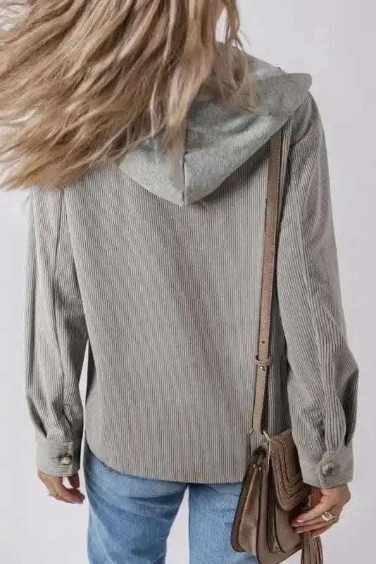 Hooded Corduroy Shacket Women UK