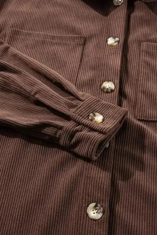 Hooded Corduroy Shacket Women UK