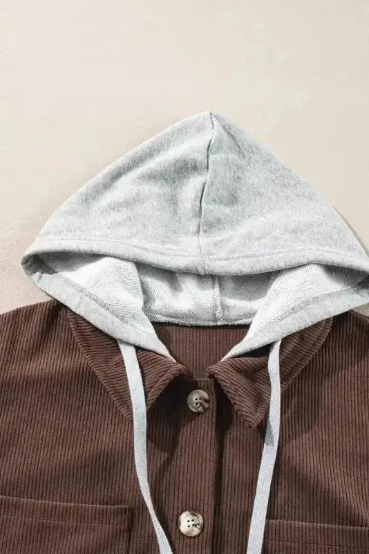 Hooded Corduroy Shacket Women UK