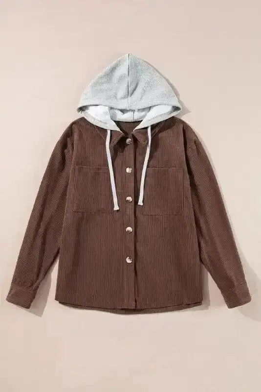 Hooded Corduroy Shacket Women UK