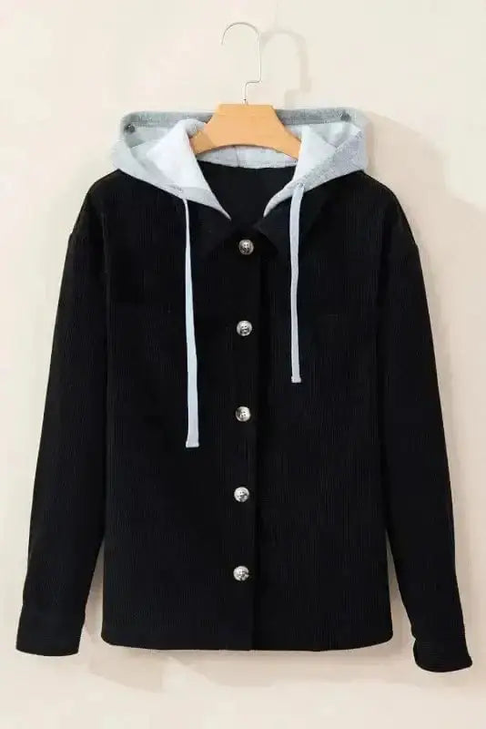 Hooded Corduroy Shacket Women UK