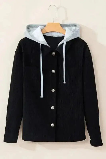Hooded Corduroy Shacket Women UK