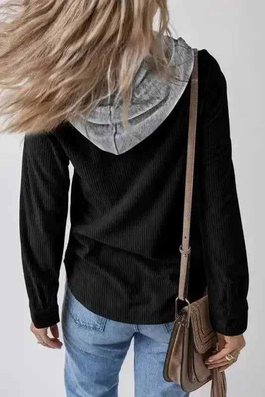 Hooded Corduroy Shacket Women UK