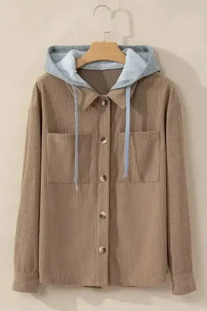 Hooded Corduroy Shacket Women UK