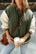 Corduroy Fleece Bomber Jacket Women UK