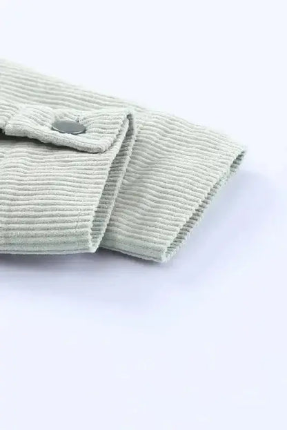 Sky Blue Raw Hem Cropped Corduroy Jacket Women UK