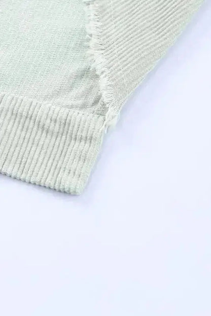 Sky Blue Raw Hem Cropped Corduroy Jacket Women UK