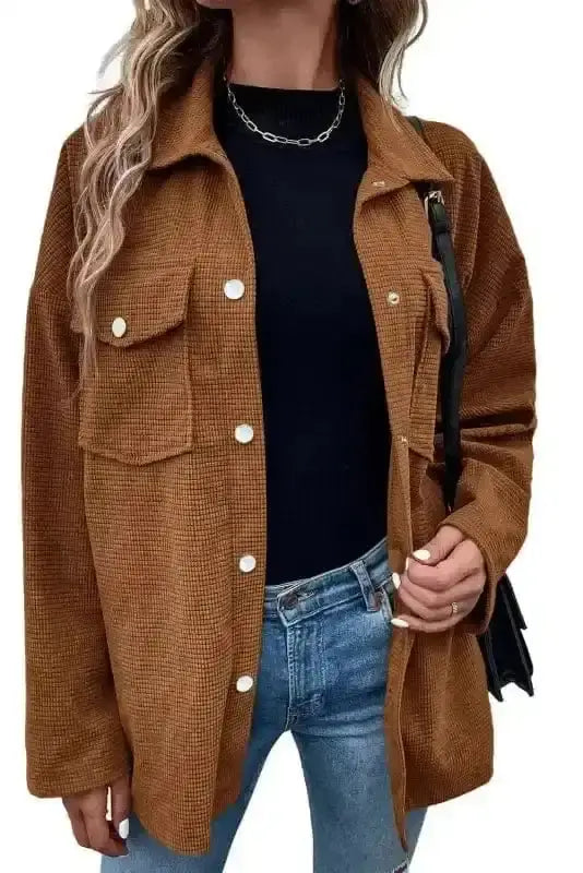 Brown Textured Shacket Women UK