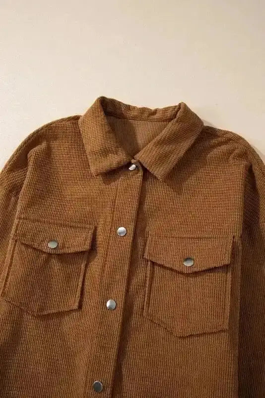 Brown Textured Shacket Women UK