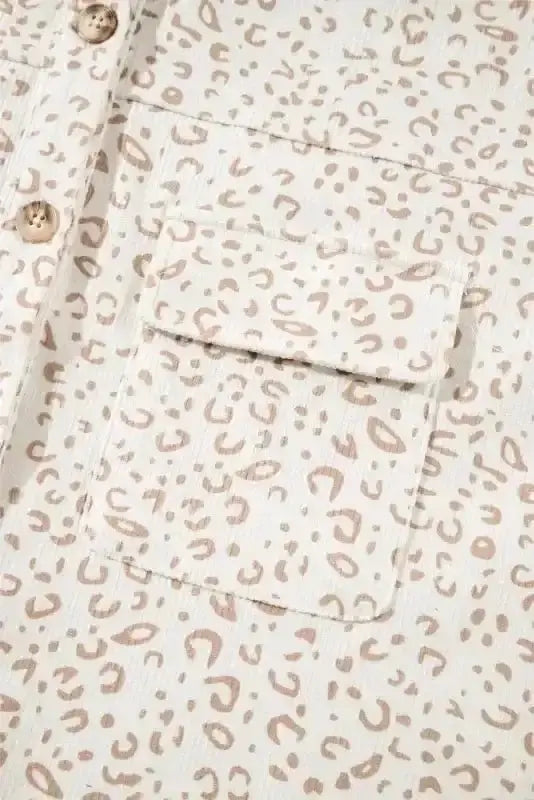 Leopard Print Corduroy Shacket Women UK