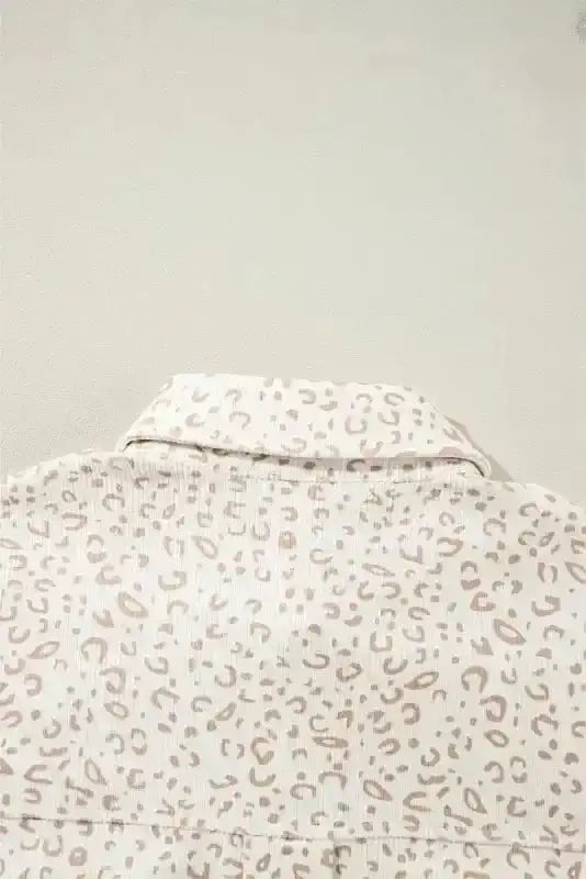 Leopard Print Corduroy Shacket Women UK