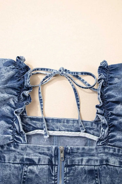 Blue Bustier Denim Mini Dress Women UK | Chic Edgy Style