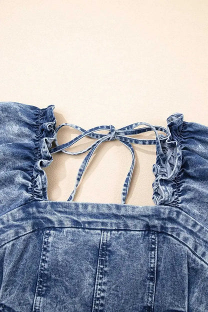 Blue Bustier Denim Mini Dress Women UK | Chic Edgy Style
