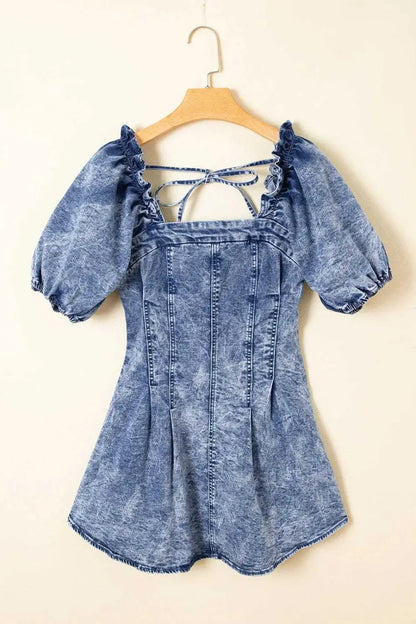 Blue Bustier Denim Mini Dress Women UK | Chic Edgy Style